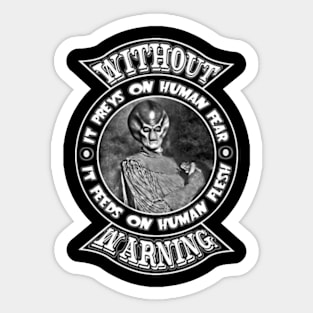 Without Warning Sticker